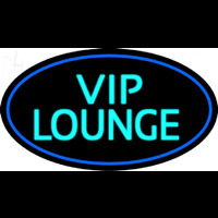 Custom Turquoise Vip Lounge Oval With Blue Border Neon Sign