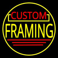 Custom Yellow Framing With Circle Neon Sign