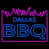 Dallas Bbq With Fire Neon Sign