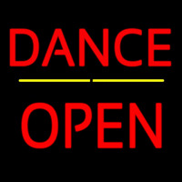 Dance Block Open Yellow Line Neon Sign