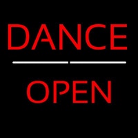 Dance Open White Line Neon Sign