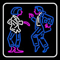 Dancing Couple With White Border Neon Sign