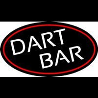 Dart Bar With Oval With Red Border Neon Sign