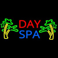 Day Spa With Palm Trees Neon Sign