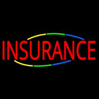 Deco Style Multi Colored Insurance Neon Sign