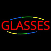 Deco Style Red Glasses Neon Sign