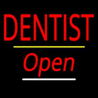 Dentist Open Yellow Line Neon Sign