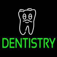 Dentistry With Tooth Logo Neon Sign