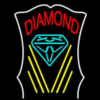 Diamond With White Border Neon Sign