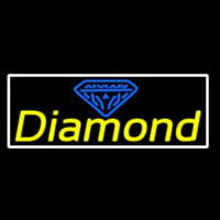 Diamond Yellow White Border Neon Sign