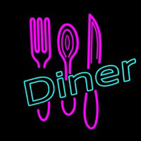 Dinner With Spoon Neon Sign