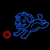 Dog Play With Ball Neon Sign