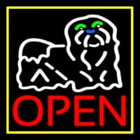 Dog Red Open Neon Sign
