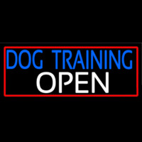 Dog Training Open With Red Border Neon Sign