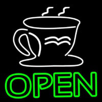 Double Stroke Coffee Cup Open Neon Sign