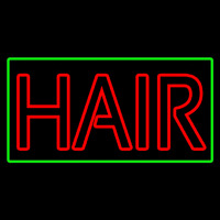 Double Stroke Hair With Green Border Neon Sign