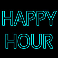 Double Stroke Happy Hour Neon Sign