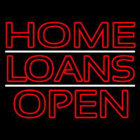 Double Stroke Home Loans Open Neon Sign