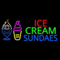 Double Stroke Ice Cream Sundaes Neon Sign