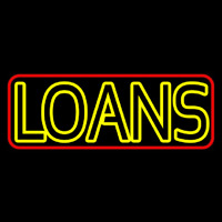 Double Stroke Loan With Red Border Neon Sign