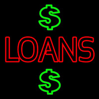 Double Stroke Loans With Dollar Logo Neon Sign