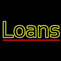 Double Stroke Loans With Red Line Neon Sign