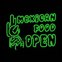 Double Stroke Mexican Food Open Neon Sign