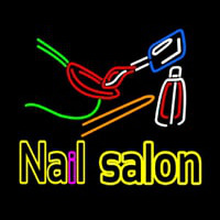 Double Stroke Nail Salon Logo Neon Sign