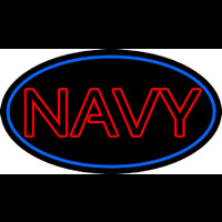 Double Stroke Navy Neon Sign