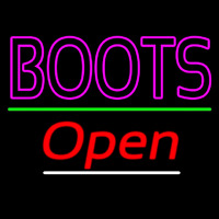 Double Stroke Pink Boots Open Neon Sign