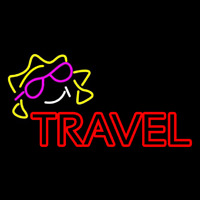 Double Stroke Red Travel Neon Sign