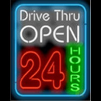 Drive Thru Open 24 Hours Neon Sign