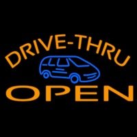 Drive Thru Open With Car Neon Sign