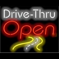 Drive Thru Open Wroad Scene Neon Sign