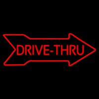 Drive Thru With Arrow Neon Sign