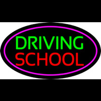 Driving School Purple Oval Neon Sign