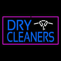 Dry Cleaners Logo Rectangle Pink Neon Sign