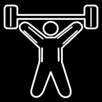 E ercise Dumbbells Heavy Weightlifter Sports Icon Neon Sign