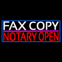 Fa  Copy Notary Open With Blue Border Neon Sign