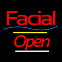 Facial Open Yellow Line Neon Sign