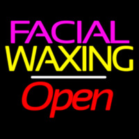 Facial Wa ing Open White Line Neon Sign