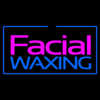 Facial Wa ing Rectangle Blue Neon Sign