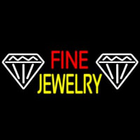 Fine Jewelry Block With White Diamond Neon Sign