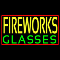 Fire Work Glasses 1 Neon Sign