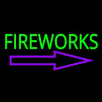 Fireworks With Arrow 1 Neon Sign