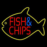 Fish And Chips Inside Fish Neon Sign