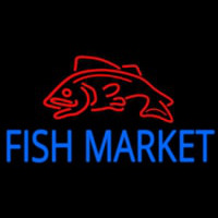 Fish Market With Red Fish Neon Sign