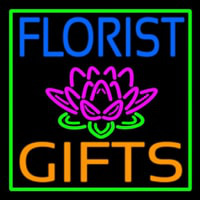 Florists Gifts Green Border Neon Sign