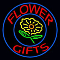 Flower Gifts In Block Logo Neon Sign