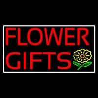 Flower Gifts White Border In Block Neon Sign